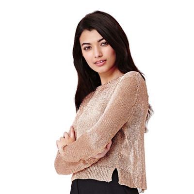 Yumi gold Jumper With Rosegold Lurex